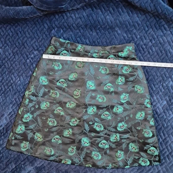 J. Crew Emmie Poppy A-line Black & Green Lined Skirt Size 4, New With Tags - Picture 12 of 16